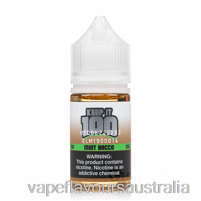 Vape Australia Mint Bacco Salts - Keep It 100 - 30mL 20mg